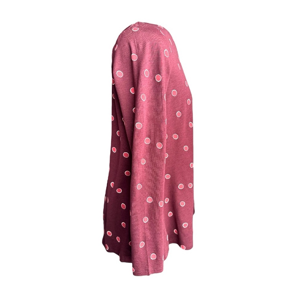 NWOT Boden Burgundy Swing Top with Pink polka dots - Picture 7 of 10